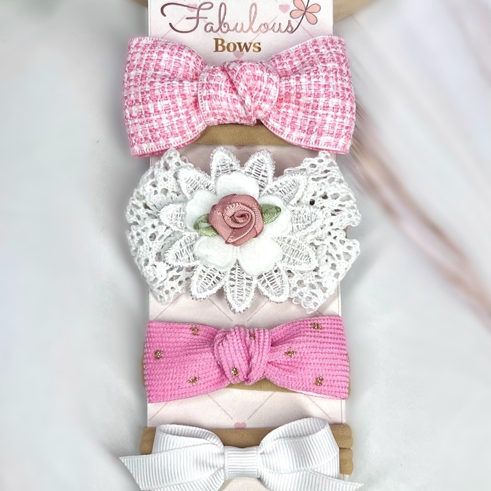 Pink and White Hair Accessory Set